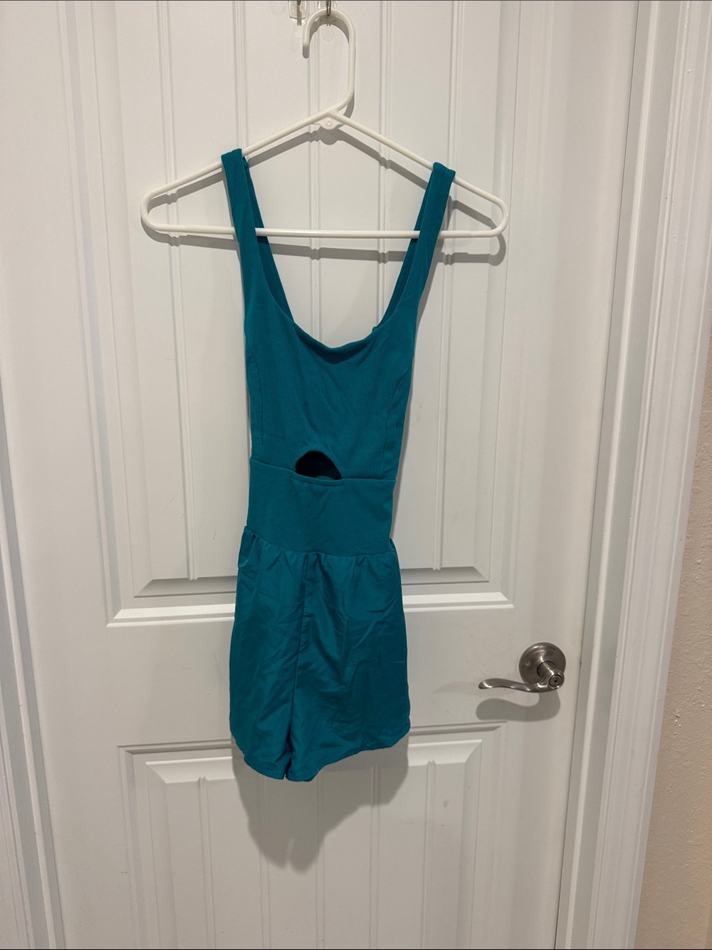 ILLA ILLA Teal Girls Romper with Waist Cutout